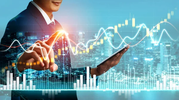 Professional trader analyzing risk management charts and financial data on computer screens